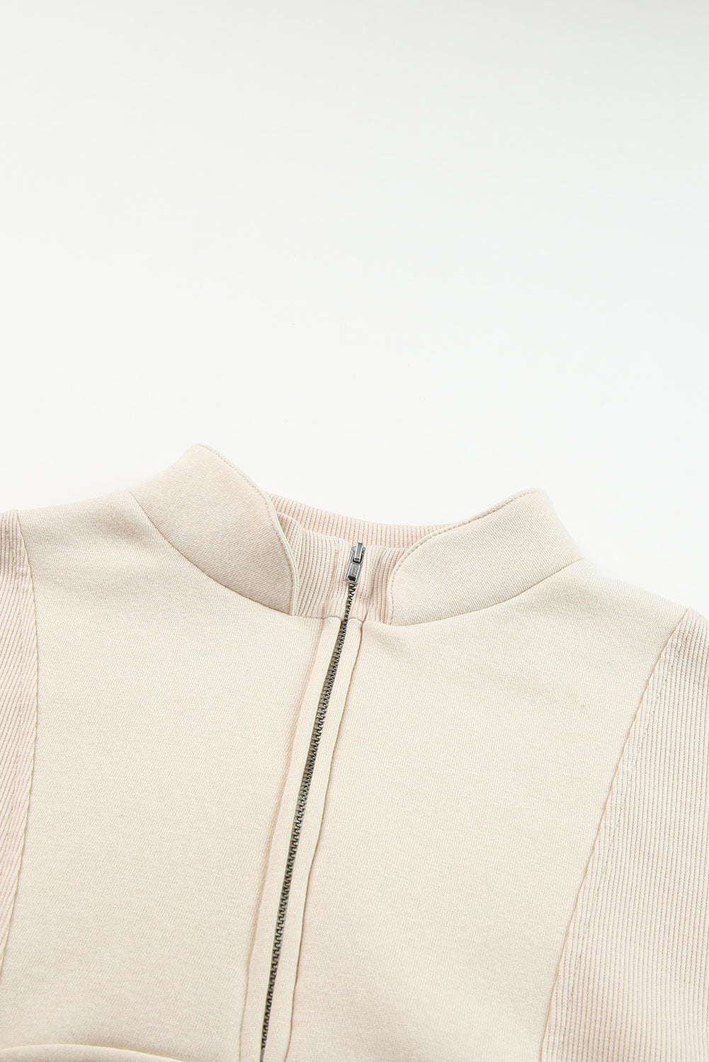 KaleaBoutique Stylish Half Zip Stand Collar Exposed Seam Solid Color Casual Sweatshirt - KaleaBoutique.com