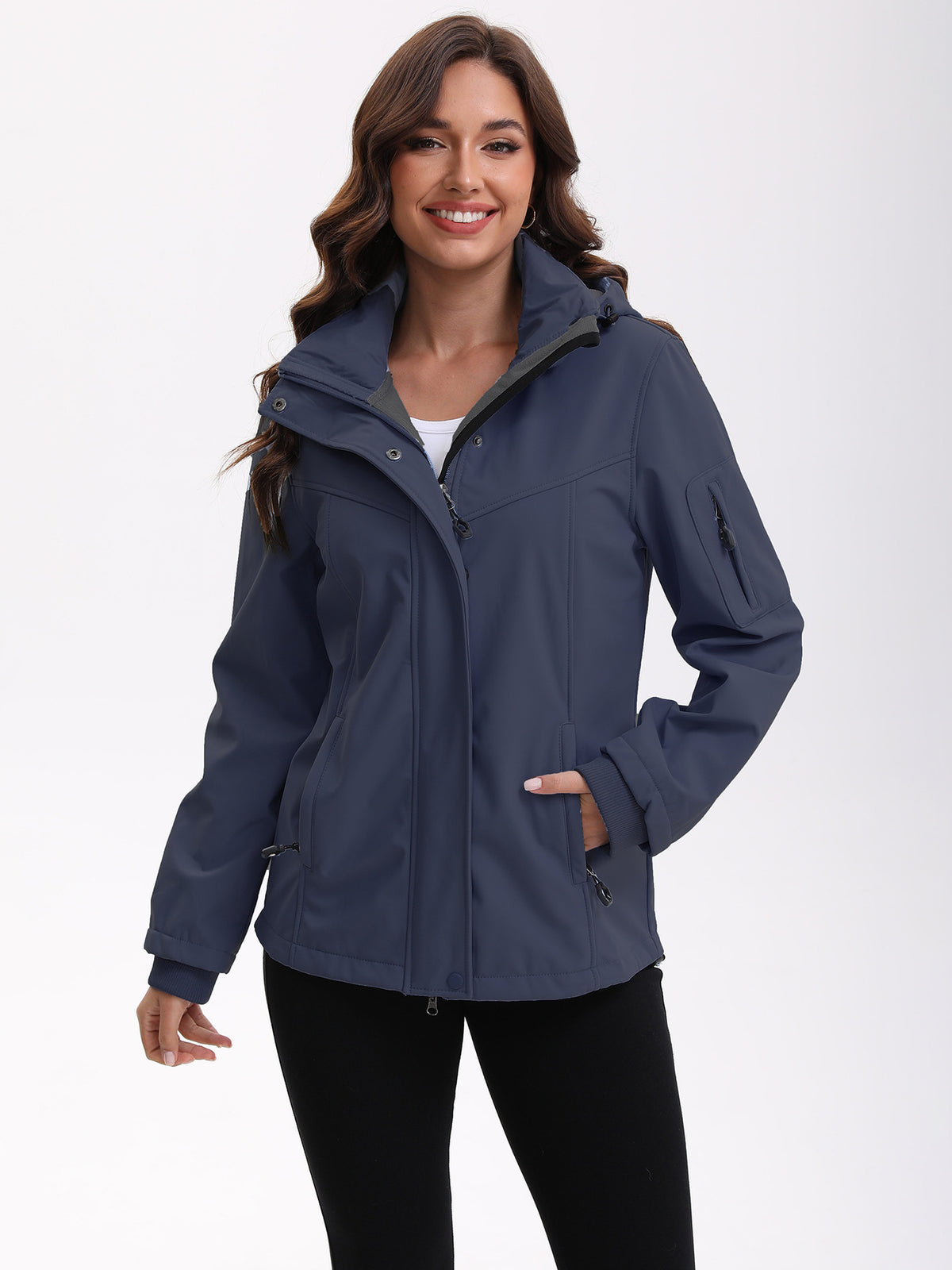 Women’s Multi-Pocket Jacket with Detachable Hood - KaleaBoutique.com