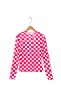 KaleaBoutique Stylish Plaid Mesh Sheer Long Sleeve Top - KaleaBoutique.com