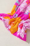 KaleaBoutique Floral Print Flounce Sleeve Notched Neck Blouse - KaleaBoutique.com