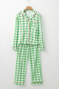 KaleaBoutique Comfortable Christmas Plaid Print Shirt and Pants Pajama Set - KaleaBoutique.com