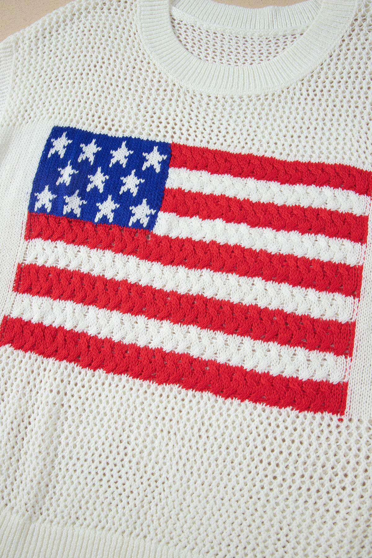 KaleaBoutique Stylish Flag Graphic Short Sleeve Sweater Top - KaleaBoutique.com
