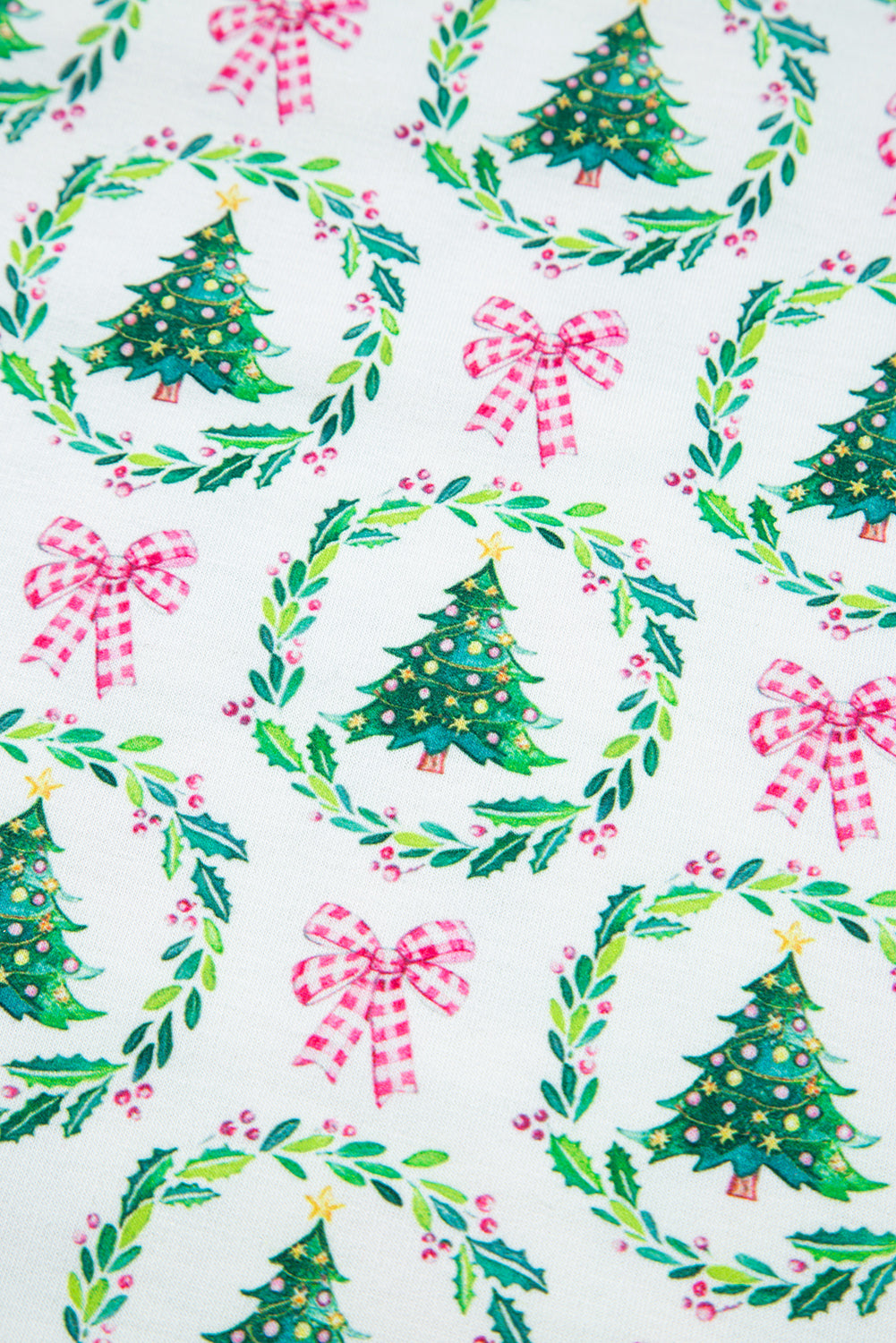 KaleaBoutique Comfortable Bow Christmas Tree Print Contrast Striped Banding 2pcs Lounge Set - KaleaBoutique.com