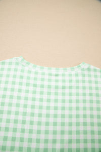 KaleaBoutique Stylish Gingham Long Sleeve Loose Top Drawstring Shorts 2pcs Lounge Set - KaleaBoutique.com
