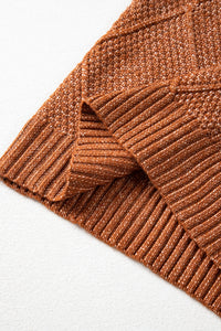 KaleaBoutique Stylish Cable Knit Drop Shoulder Loose Fit Sweater Dress - KaleaBoutique.com