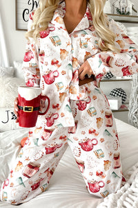 KaleaBoutique Comfortable Christmas Pattern Long Sleeve Shirt and Pants Pajama Set - KaleaBoutique.com