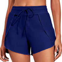 Women's Drawstring Overlap-Hem Swim Shorts - KaleaBoutique.com