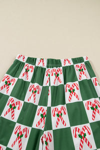 KaleaBoutique Stylish Holly Jolly Checkered Pattern 2pcs Long Pajama Set - KaleaBoutique.com
