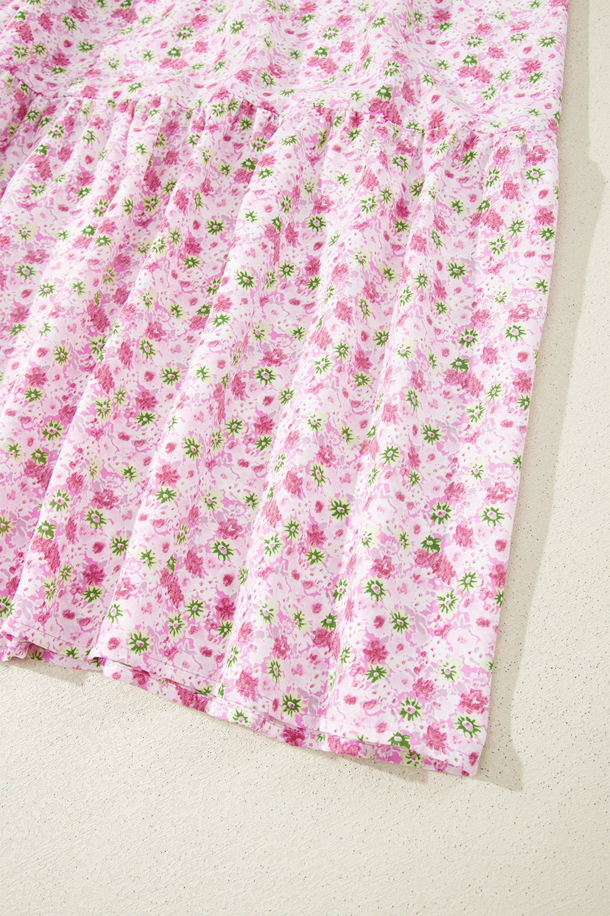 KaleaBoutique Comfortable Floral Short Bubble Sleeve Shirred High Waist Maxi Dress - KaleaBoutique.com