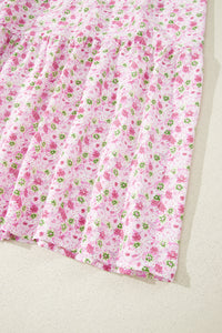 KaleaBoutique Comfortable Floral Short Bubble Sleeve Shirred High Waist Maxi Dress - KaleaBoutique.com