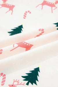 KaleaBoutique Comfortable Bow Christmas Tree Print Contrast Striped Banding 2pcs Lounge Set - KaleaBoutique.com