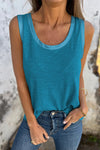 KaleaBoutique Metallic Sheen Edge Scoop Neck Tank Top - KaleaBoutique.com