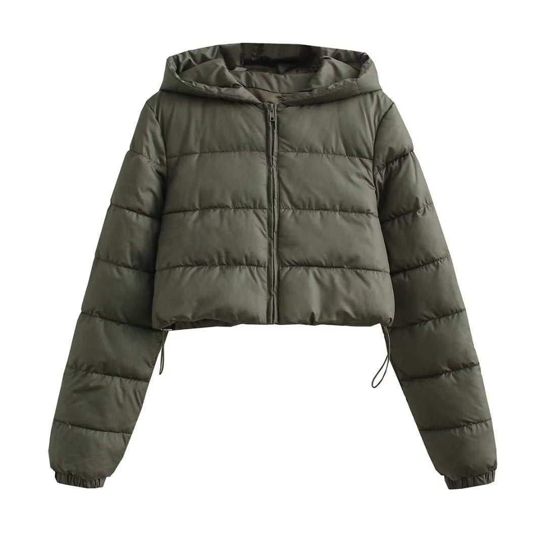 Women’s Short Hooded Loose-Fit Puffer Jacket - KaleaBoutique.com