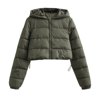 Women’s Short Hooded Loose-Fit Puffer Jacket - KaleaBoutique.com