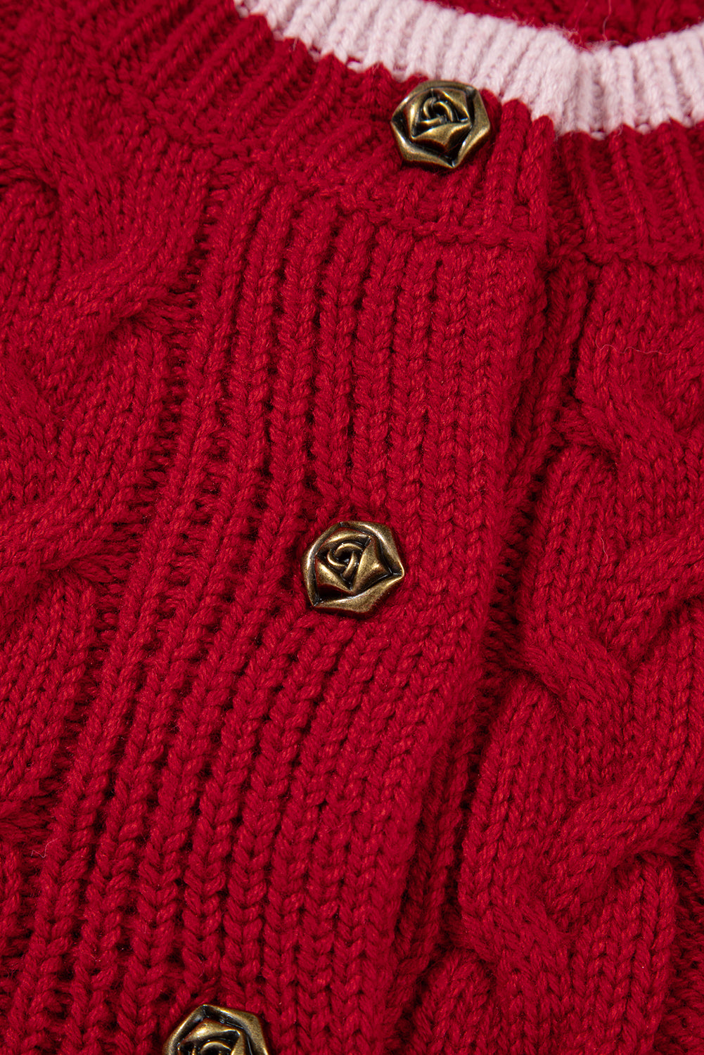 KaleaBoutique Comfortable Color Contrast Edge Cable Knit Buttoned Cardigan - KaleaBoutique.com