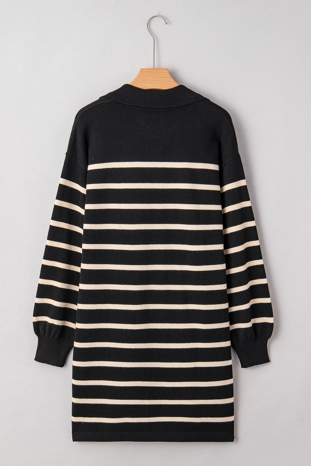 KaleaBoutique Stylish Polo Collar Puff Sleeve Sweater Mini Dress - KaleaBoutique.com