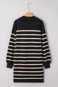 KaleaBoutique Stylish Polo Collar Puff Sleeve Sweater Mini Dress - KaleaBoutique.com