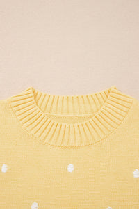 KaleaBoutique Comfortable Elegant Polka Dot Bubble Short Sleeve Sweater - KaleaBoutique.com