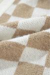 Gingham Striped Knitted Open Front Cardigan - KaleaBoutique.com