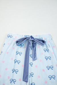 KaleaBoutique Stylish Bow Star Print Tied Detail 2pcs Lounge Set - KaleaBoutique.com