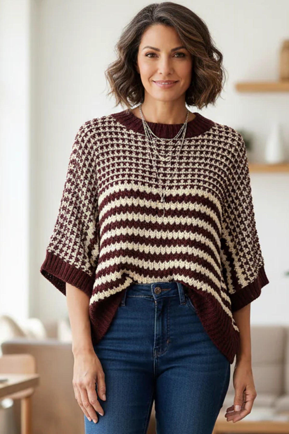 KaleaBoutique Comfortable 3/4 Draped Sleeve Slouchy Sweater - KaleaBoutique.com