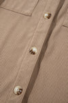 KaleaBoutique Hooded Drawstring Pockets Corduroy Shacket - KaleaBoutique.com