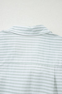 Collared V Neck Chest Pocket Long Sleeve Beach Cover up - KaleaBoutique.com