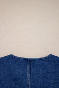 Vintage Fastening Big Patched Pockets Straight Cut Deep Wash Denim Jacket - KaleaBoutique.com