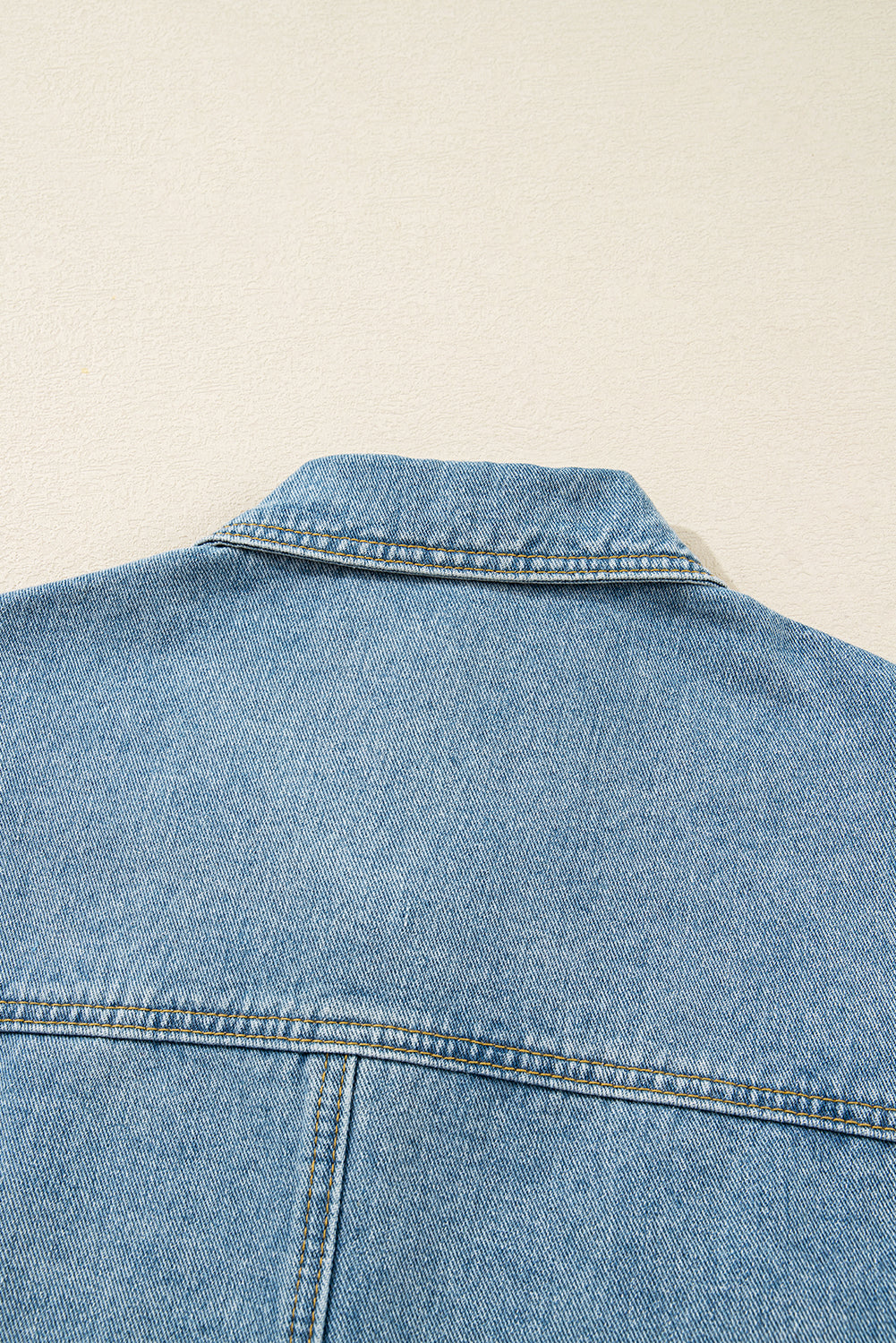 Multi Patched Pockets Side Tie up Boyfriend Style Denim Jacket - KaleaBoutique.com