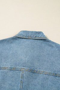 Multi Patched Pockets Side Tie up Boyfriend Style Denim Jacket - KaleaBoutique.com