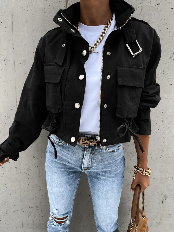 KaleaBoutique Women's Short Polyester Moto-Style Jacket - KaleaBoutique.com