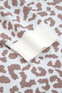 KaleaBoutique Stylish Leopard Drop Shoulder Chunky Knitted Cardigan Sweater - KaleaBoutique.com