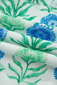 KaleaBoutique Comfortable Floral Print Half Button Frilly Short Sleeve Dress - KaleaBoutique.com