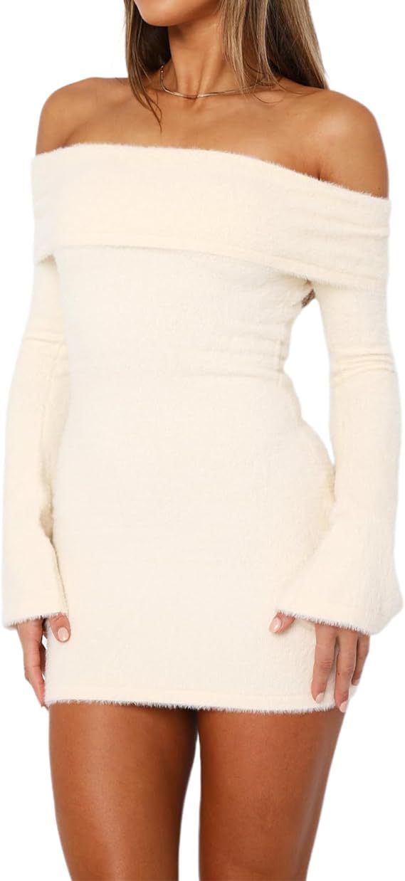 Women's Skinny Sheath Long Sleeve Sweater Dress - KaleaBoutique.com