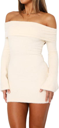 Women's Skinny Sheath Long Sleeve Sweater Dress - KaleaBoutique.com