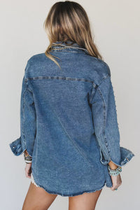 Rivet Embellished Western Style Regular Fit Long Sleeve Denim Jacket - KaleaBoutique.com