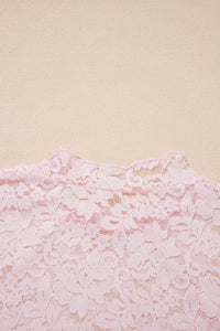 KaleaBoutique Stylish Floral Lace Long Sleeve Stand Neck Pullover Top - KaleaBoutique.com