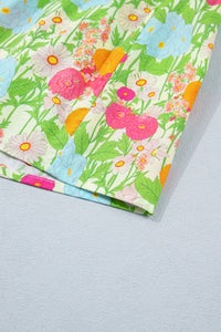 KaleaBoutique Comfortable Floral Print V Neck Short Puff Sleeve Cotton Maxi Dress - KaleaBoutique.com