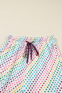 KaleaBoutique Stylish Pride Heart Print Valentines Long 2pcs Pajama Set - KaleaBoutique.com