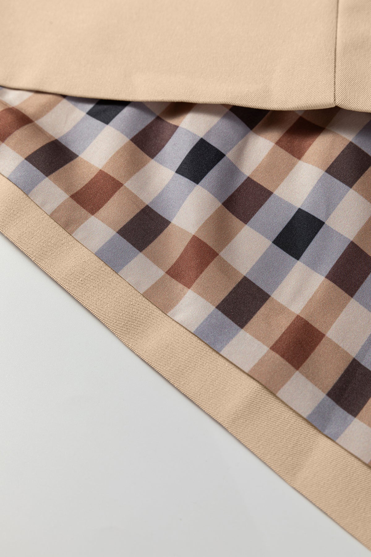 KaleaBoutique Stylish Plaid Liner Patchwork Single Breasted Trench Coat - KaleaBoutique.com