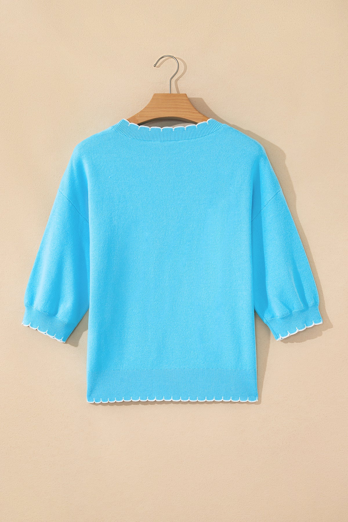 KaleaBoutique Comfortable Big Ribbon Bow Print Contrast Stitch Trim Drop Shoulder Sweater - KaleaBoutique.com