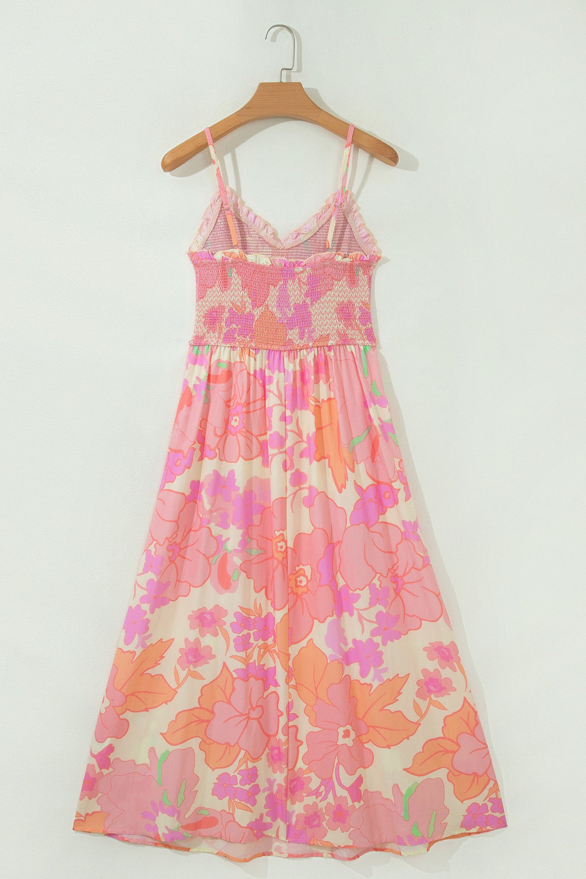 KaleaBoutique Comfortable Spaghetti Straps Floral Shirred High Waist Dress - KaleaBoutique.com