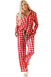 KaleaBoutique Stylish Christmas Plaid Print Shirt and Pants Pajama Set
