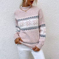 Women's Snowflake Mock-Neck Pullover Sweater - KaleaBoutique.com