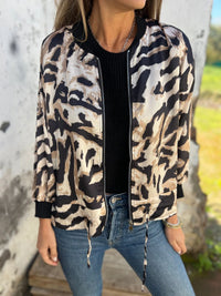 KaleaBoutique Women's Zebra-Print Zip Jacket - KaleaBoutique.com