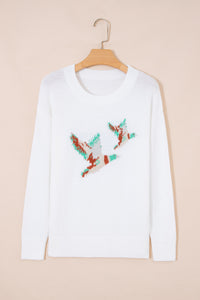 Drop Shoulder Round Neck Long Sleeve Pullover Sweater - KaleaBoutique.com