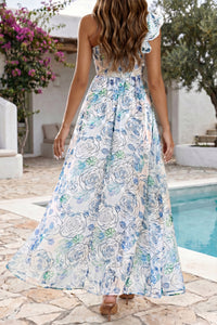 KaleaBoutique Stylish Floral Print Ruffled One Shoulder Vacation Maxi Dress - KaleaBoutique.com