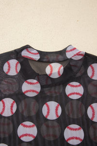 KaleaBoutique Stylish Baseball Game Day Sheer Mesh Long Sleeve Top - KaleaBoutique.com