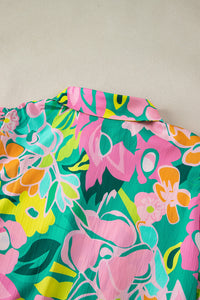 KaleaBoutique Floral Puff Sleeve Collar Buttoned Babydoll Dress - KaleaBoutique.com