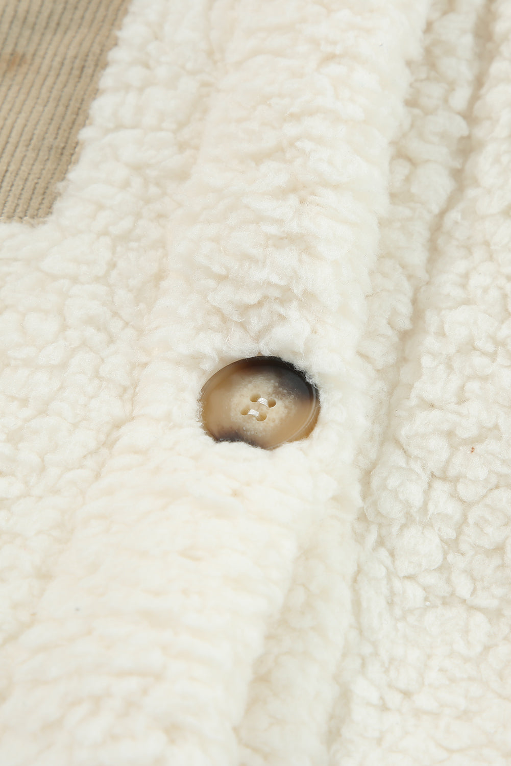 KaleaBoutique Stylish Contrast Flap Pocket Single Breasted Teddy Coat